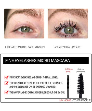 Waterproof Black Mascara for Thin and Short Eyelashes Small Brush Mascara Long Lasting Smudge-Proof Voluminous Eyelashes Gift (1pc) - Buy Online on GoSupps.com