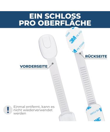 Hoffenbach Child Locking for Closets & Drawers - 8 Pack No-Drill Baby Safety Lock for Cabinets & Drawers - Secure Your Home Today! - Buy Online on GoSupps.com