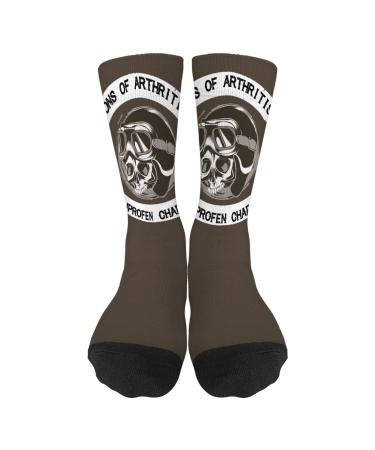 KEHUASW Sons Of Ibuprofen Arthritis Chapter Long Socks Arthritis Awareness High Knee Sock Mens Crew Length Sock Cute Sock White One Size Tall