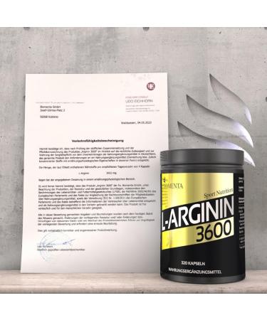 Buy BIOMENTA L-Arginine 3600 - 320 High Dose Arginine Capsules (913 mg) - Premium Quality Bulk Pack for Optimal Health - Buy Online on GoSupps.com