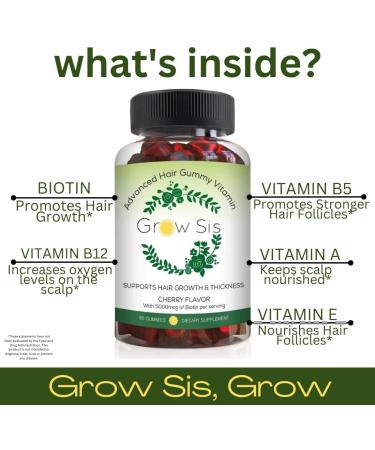 Sis Hair Growth Bundle: Biotin Gummy Vitamins 60-Count + Natural Hair Growth Serum 2.0 fl oz | Promotes Thickness, Fights Hair Loss, Boosts Volume | For All Hair Types - Buy Online on GoSupps.com