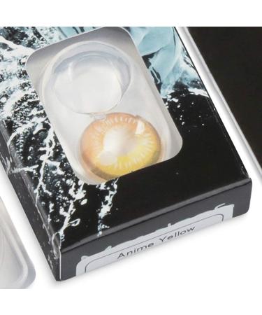 Buy Colored Yellow Contact Lenses - Anime Yellow Circle Lenses for Cosplay - Opaque No Prescription Free Lens Case -5.00 Diopters - Buy Online on GoSupps.com