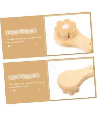 Beatifufu Facial Wash Brush with Wooden Handle Face Dry Brush Skin Care Tools Facial Cleansing Brush Exfoliating Face Scrubber Face Exfoliator Face Brush Scrub Brush Artificial Fiber Pores - Buy Online on GoSupps.com