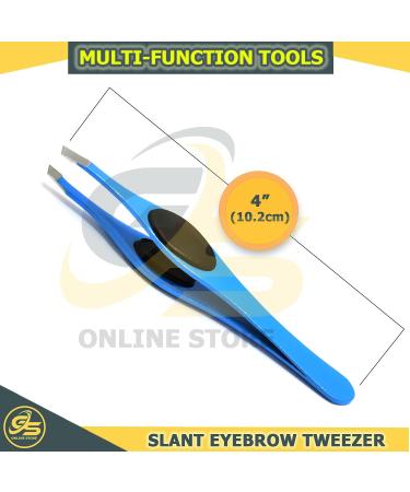 Slanted Grippy Eyebrow Tweezers - G.S Online Store 4 Mix Colors Set - Buy Online on GoSupps.com