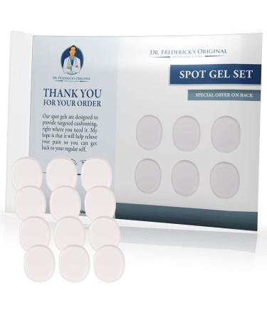 Dr. Frederick's Original Spot Gel Blister Pads - 12 Pieces - Relieve Pain from Calluses  Bunions  Corns  Ill-Fitting Shoes - Adhesive Gel Pads to Protect Your Feet
