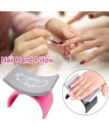 Hand Pillow Rest Holder | Portable U-Shaped Pad for Manicure | Professional Nail Art Accessory (Black - Buy Online on GoSupps.com
