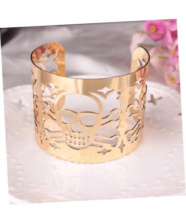 DRESSOOS Skull Cuff Bracelet Open Cuff Bracelet Friendship Bracelets for Women Halloween Friendship Women Bangle Bracelets Black Bracelet Retro Wristband Open Bangle Ghost Miss Gothic Alloy 6.3X5cm Golden - Buy Online on GoSupps.com