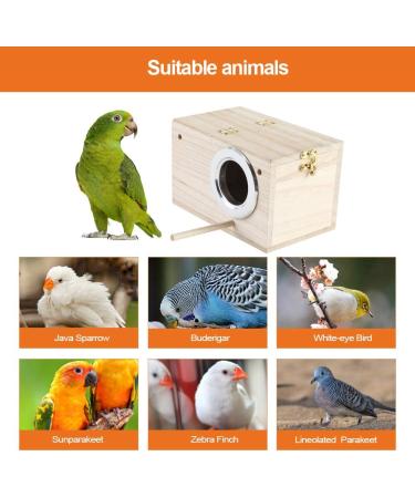 EMUST Parakeet Nesting Box with Drinking Bottle - Ideal Wood House for Finch, Lovebirds, Cockatiel, Budgie, Conure, Parrot - Buy Online on GoSupps.com
