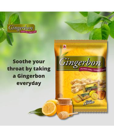 Gingerbon Ginger Honey Lemon Bonbons - 125g Pack | Sweet & Natural Flavors - International Shipping Available - Buy Online on GoSupps.com