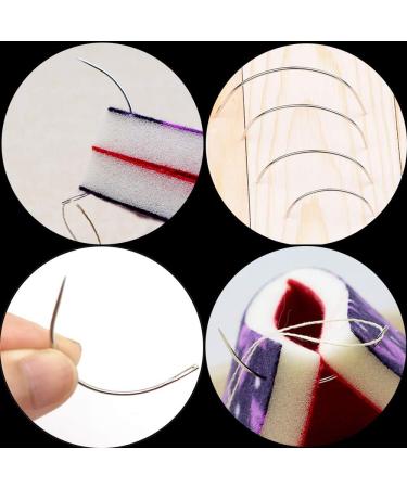 BUTUZE 80Pcs Curved Needles Plastic Needle Case for Stitching Sewing Embroidery - 4 Hooked Needle Sizes for Hair Weaving - Buy Online on GoSupps.com