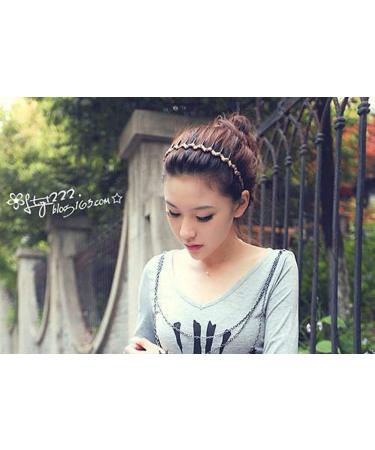 5PCS Zig Zag Wrapped Cloth Headband Hair Comb Set for Women - Buy Online on GoSupps.com