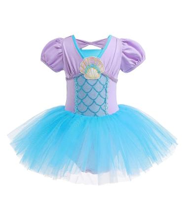 MYRISAM Princess Leotards for Girls Ballet Dance Tutu Skirted Ballerina Dress Birthday Fancy Party Halloween Costumes 4-5T 030 Mermaid