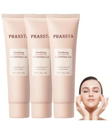 Purifying Exfoliating Gel Facial Exfoliator Cleanser Exfoliating Gel Scrub for Face Moisturizing Exfoliating Facial Cleanser for All Skin Cleans Dirt & Oils(3PCS)
