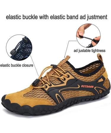 Men's Aqua Shoes | Fast-Drying Water Shoes for Kids & Adults | Non-Slip & Barefoot Beach Footwear - EU 41 Brown - Buy Online on GoSupps.com