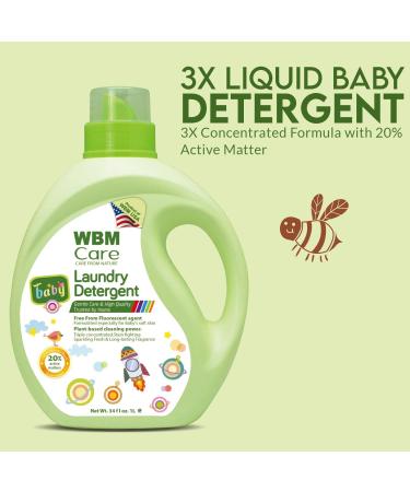 WBM Care Liquid Baby Laundry Detergent - 100 Loads 68 OZ | Eco-Friendly & Gentle for Babies - International Shipping Available - Buy Online on GoSupps.com