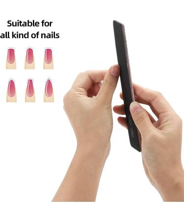 25 Pcs Professional Black Nail Files for Acrylic Nails - 100/180 Grit Emery Boards - Double Sided Buffering Files - Buy Online on GoSupps.com