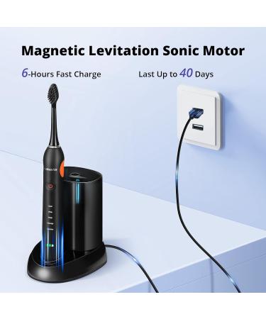 Ualans Electric Toothbrush for Adults - 5 Modes 48000VPM Sonic Toothbrush with Smart Timer & Travel Case - Fast Wireless Charge - 60 Days Battery Life - Buy Online on GoSupps.com