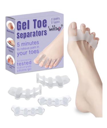 Toe Separators for Overlapping Toes 2 Kinds Degree Spreading Correct Toe Soft Silicone