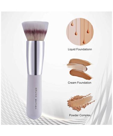Vegan Foundation Brush for Liquid & Cream - Flat Makeup Brush for Flawless Blending & Buffing - Buy Online on GoSupps.com