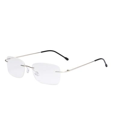 Eyekepper Ladies Frameless Reading Glasses - Lightweight Rimless Readers for Women +1.75 Silver