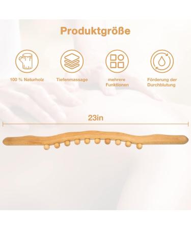 Wood Gua Sha Massage Stick - Maderotherapy Lymphatic Drainage Tool for Full Body Relaxation & Cellulite Relief - Buy Online on GoSupps.com