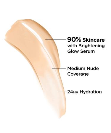 CC+ Nude Glow Lightweight Foundation + Glow Serum SPF 40 with Niacinamide, Hyaluronic Acid & Green Tea Extract - Light Medium 1.08 fl oz - Buy Online on GoSupps.com