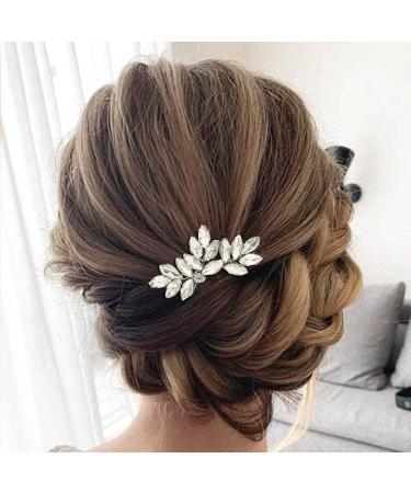 Catery Crystal Bride Wedding Hair Comb Hair Accessories with Rhinestone Bridal Side Combs for Women and Girls (A-SILVER) - Buy Online on GoSupps.com