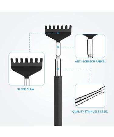 Marvolia 2 Pack Back Scratchers Telescoping Metal Back Scratcher for Adults with Odorless TPR Rubber Grip - Black - Buy Online on GoSupps.com