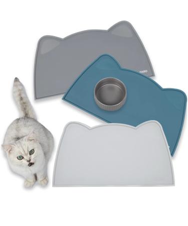 Ohmo bowl pad for small dogs and cats 46x25cm base for cat bar non -slip feed pad made of silicone waterproof ash 46x25cm ash