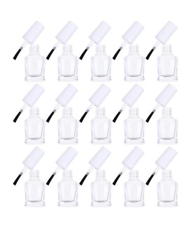 ULTECHNOVO Lot de 20 Flacons Vides en Verre Transparent 5 Ml pour Vernis Ongles Pinceau Int gr Rechargeables et tanches Adapt s aux Soins des Ongles Gel