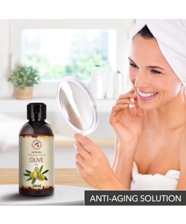 Pure Cold-Pressed Extra Virgin Olive Oil 250ml - Natural Carrier Oil for Skin Hair & Body Care - Ideal for Massage & Cosmetics - Buy Online on GoSupps.com