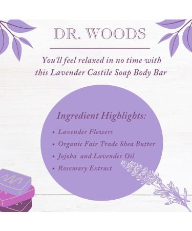 Dr. Woods Exfoliating Lavender Bar Soap 5.25 oz (Pack of 6) with Organic Shea Butter - Buy Online on GoSupps.com