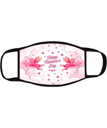 Windproof Activated Carbon mask Valentines Day Baby Cat Holding Heart Shaped Baloons Romantic Love Themed Illustration Vermilion Black Facial decorations for adults - Buy Online on GoSupps.com