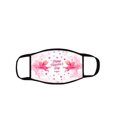 Windproof Activated Carbon mask Valentines Day Baby Cat Holding Heart Shaped Baloons Romantic Love Themed Illustration Vermilion Black Facial decorations for adults