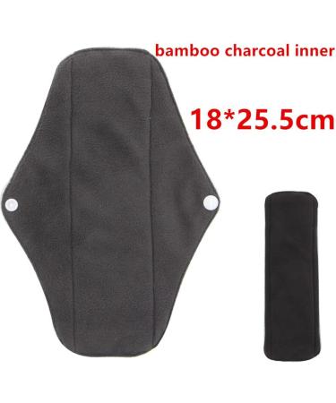 ROSENICE Reusable Bamboo Charcoal Cloth Menstrual Pads 5pcs - Washable & Breathable - 25x18cm - Random Color - Buy Online on GoSupps.com