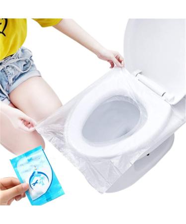 Biodegradable Disposable Plastic Toilet Seat Cover Disposable Paper Toilet Seat Covers for Travel Toilet Seat Waterproof and Non Slip Independent Packaging (60PCS)