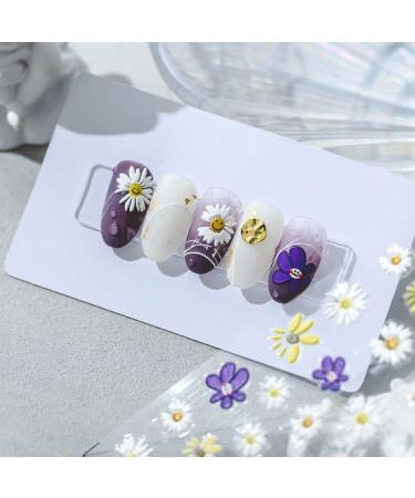 Hot Decorative Adhesive Decals Spring Flowers Nail Stickers Sunflower 5D Relief Daisy(TS1179) - Buy Online on GoSupps.com