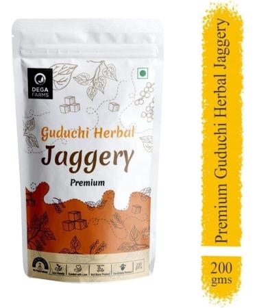 DEGA FARMS Premium Guduchi Herbal Jaggery 200GM Each Pack of 2Made with 100 Pure Organic & Natural Sedex Certified - Buy Online on GoSupps.com