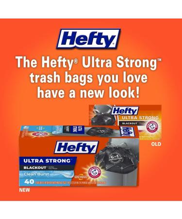 Hefty Ultra Strong Tall Kitchen Trash Bags, Blackout, Clean Burst, 13 Gallon, 80 Count - Buy Online on GoSupps.com