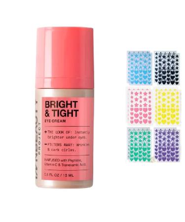 NAPH iNNBEAUTY PROJECT Bright & Tight Dark Circle Firming Eye Cream with Vitamin C & Peptides (0.5 oz / 15 mL) + Bonus Acne Patch (36 Pieces)