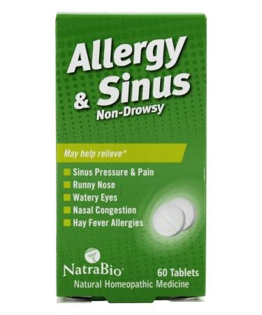 NatraBio Allergy & Sinus Non-Drowsy 60 Tablets