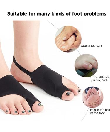 Orthopedic Bunion Corrector Sleeve (2pcs) Black - Reduce Pressure & Eliminate Soreness - for Waiters - Size Small - Buy Online on GoSupps.com