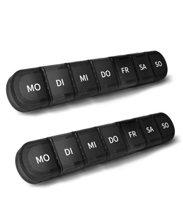 Tablet box 7 days pill can 7 days 7 divisible compartments handy and moisture-resistant medication box for the hand or pocket to store medication black and black