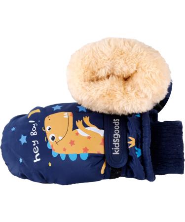 Kids Ski Gloves Mittens Waterproof Winter Warm Snow Gloves for Boys Girls - Dark Blue (2-6 Years) - Buy Online on GoSupps.com