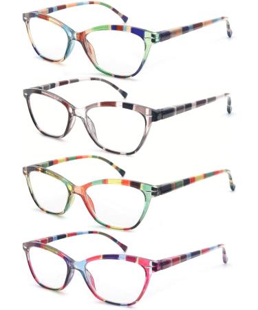 HEEYYOK Women s 4-Pack Cat Eye Reading Glasses - 2.50 Readers Lightweight & Flexible Design Colorful Patterns to Look Younger - Buy Online on GoSupps.com