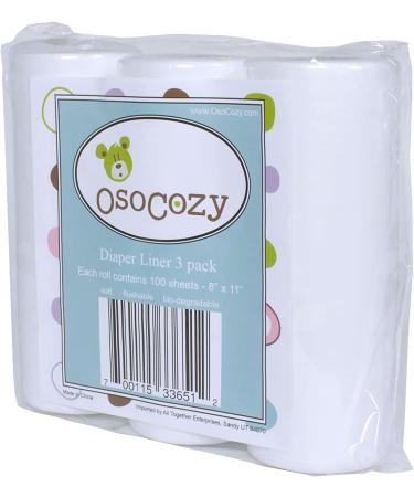 OsoCozy Flushable Diaper Liners 3 Pack - Convenient & Gentle Cloth Diaper Liners - Buy Online on GoSupps.com