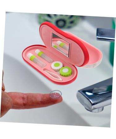 Gatuida Double-Layer Glasses Case - Pink Tinted Sunglasses & Contact Lens Storage Box | Travel-Friendly & Flocked Cloth Design - Buy Online on GoSupps.com