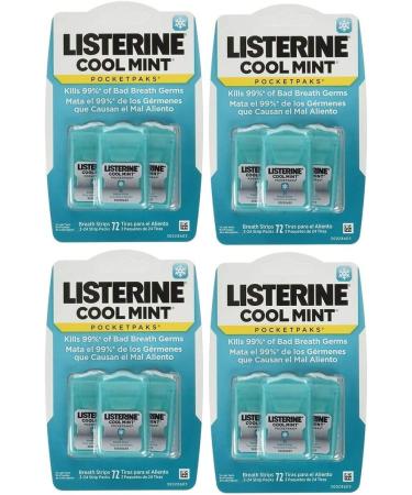 Listerine Cool Mint Pocketpaks Breath Strips, 12-24-Strip Pack Total 288 Strips 24 Count (Pack of 12) - Buy Online on GoSupps.com
