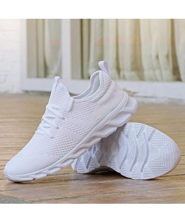 Damyuan Women's Walking Tennis Sneakers | Lightweight Casual Running Shoes - White (Size 7.5) - Buy Online on GoSupps.com
