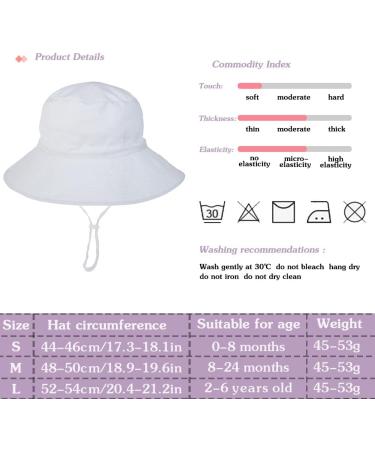 XYIYI Kids Bucket Hat | Adjustable Sun Hat for Boys Girls 2-6 Years | Breathable Beach Hat - White - Buy Online on GoSupps.com